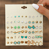 30Pairs Alloy & Plastic Imitation Pearl & Rhinestone Stud Earring Sets WGF62EF-05-1