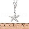 Summer Beach 304 Stainless Steel Starfish Shell Shaped Bib Necklaces NJEW-R026-17P-5