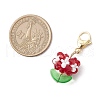 Flower Glass Pendant Decorations HJEW-MZ00218-5