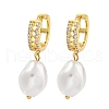 Rack Plating Brass Micro Pave Clear Cubic Zirconia Hoop Earring EJEW-C102-26B-G-1