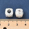 Brass Cubic Clear Zirconia European Beads KK-A254-13S-02-2
