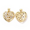 Brass Cubic Zirconia Pendants ZIRC-I062-07G-2