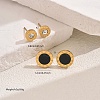 Elegant Roman Style 304 Stainless Steel Flat Round Stud Earrings BO7793-2-4