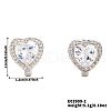 Fashionable Brass Clear Cubic Zirconia Heart Hoop Earrings JH8466-2-1