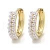 Brass ABS Imitation Pearl Hoop Earrings EJEW-M082-04G-2