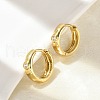 Flat Round Brass Micro Pave Clear Cubic Zirconia Hoop Earrings EJEW-D311-100G-3