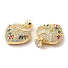 Brass Micro Pave Cubic Zirconia 2-Loop Pendants KK-A180-22G-2
