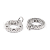 Brass Micro Pave Cubic Zirconia Pendants X-ZIRC-P091-13P-RS-2