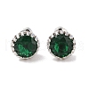 Rack Plating Brass Pave Single Cubic Zirconia Stud Earrings X-EJEW-I304-02P-05-1