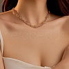 3 Colors 304 Stainless Steel Round Snake Chain Braided 3 Starnd Necklaces for Women NJEW-Z071-01M-1