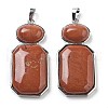 Natural Red Jasper Human Body Shaped Pendants G-P552-03P-08-1