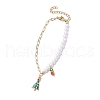 5Pcs 5 Styles Christmas Acrylic Imitated Pearl & Paperclip Chain Bracelets BJEW-JB10383-3