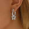 S925 Sterling Silver Star Hoop Earrings OH2589-3