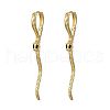 Snake Brass Hoop Earrings EJEW-R025-27G-4