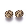 Tibetan Style Alloy Flat Round Carved Vortex Beads X-TIBEB-5437-AB-FF-2