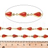 Brass Glass Teardrop Link Chains CHC-R001-04G-03-2