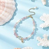 Natural Rose Quartz & & Quartz Crystal Chip Beaded Bracelsets BJEW-JB11917-03-1