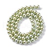 UV Plating Pearlized Glass Pearl Beads Strands GLAA-F128-01A-T14-4