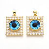 Brass Micro Pave Clear Cubic Zirconia Pendants for Women KK-T070-91A-03-1