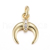 Brass Micro Pave Clear Cubic Zirconia Charms KK-I674-20G-1