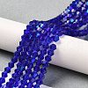 Transparent Electroplate Glass Beads Strands GLAA-F029-2mm-D06-4