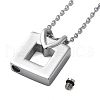 304 Stainless Steel Heart Square Urn Ashes Necklaces STAS-Z106-07P-5