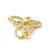 Brass Micro Pave Clear Cubic Zirconia Butterfly Charms ZIRC-F132-54G-3