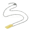 Electroplated Natural Quartz Crystal Prism Pendant Necklaces NJEW-JN05029-02-5