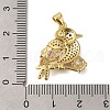 Rack Plating Brass Micro Pave Cubic Zirconia Robin Bird Pendants ZIRC-F142-10G-3