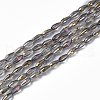 Electroplated Glass Beads Strands EGLA-H100-HP03-1