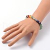 Buddha Head Gemstone Beaded Stretch Bracelets BJEW-JB01862-02-4