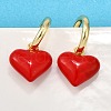 Brass Enamel Dangle Stud Earrings for Women EJEW-G430-03G-2