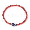 Natural Carnelian Stretch Bracelets BJEW-JB11964-02-2