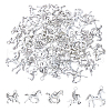 Olycraft 100Pcs 5 Styles Tibetan Style Alloy Pendants FIND-OC0003-30-1