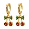 Brass Micro Pave Cubic Zirconia Hoop Earrings EJEW-D322-11G-01-4
