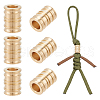  6Pcs Antique Style Groove Column Shape Brass Beads FIND-NB0005-34G-7
