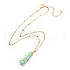 Double Pointed Synthetic Turquoise Pendant Necklace NJEW-JN03720-01-5