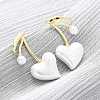Cherry Brass Stud Earrings EJEW-V017-01B-G-1
