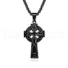 304 Stainless Steel Viking Knot Cross Pendant Necklaces for Men FS-WGF47B5-03-2