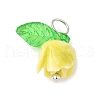 Flower Shape Synthetic Shell Charms PALLOY-JF03863-03-2
