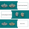 SUPERFINDINGS 6Pcs 2 Colors Crown Alloy Crystal Rhinestone Brooch JEWB-FH0001-67-6