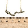 Brass Pave Black Cubic Zirconia Snake Pendant Necklaces NJEW-D320-02ASG-5