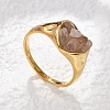 Heart Natural Quartz Crystal Finger Rings RJEW-D303-01G-04-4