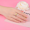 Sunflower Alloy with Rhinestone Adjustable Cuff Rings FS-WG522AE-01-4