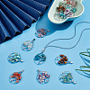 HOBBIESAY 16Pcs 8 Styles Natural Mixed Stone Chip Copper Wire Wrapped Pendants FIND-HY0003-4