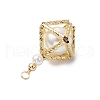 Brass & Shell Pearl 3D Rhombus Pendants PALLOY-TA00230-4
