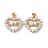 Brass Micro Pave Cubic Zirconia Pendants KK-B061-06G-2