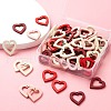 80Pcs 4 Colors Painted Poplar Wood Pendants WOOD-LS0001-12-5