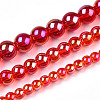 Electroplate Transparent Glass Beads Strands GLAA-T032-T8mm-AB09-4