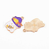 Light Gold Tone Alloy Enamel Pendants ENAM-T018-23-3